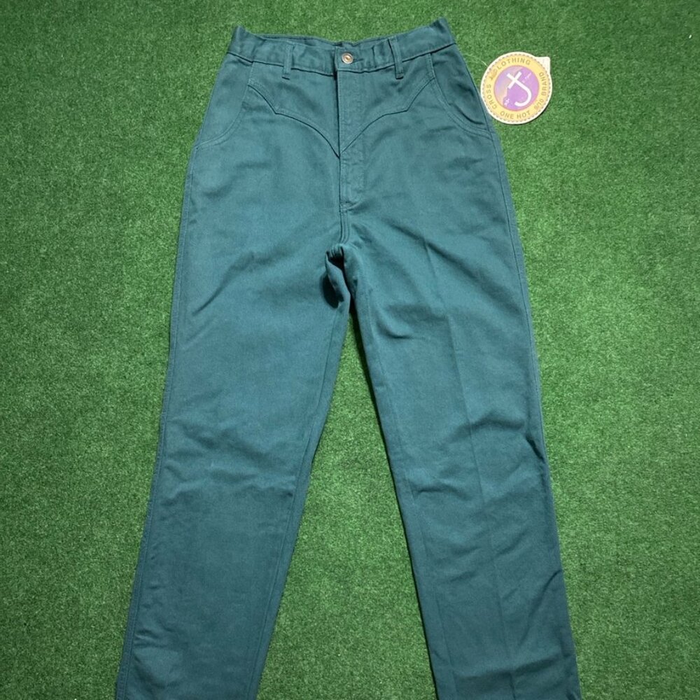 NWT VTG Women’s Cross J Clothing Flat Front Denim Jeans Forest-Green 9/10